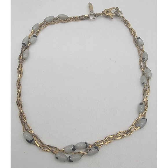 Lovely Monet Vintage Gold Tone Link‎ and Bead Bracelet Signed - Picture 1 of 5